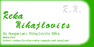 reka mihajlovits business card