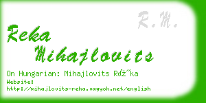 reka mihajlovits business card